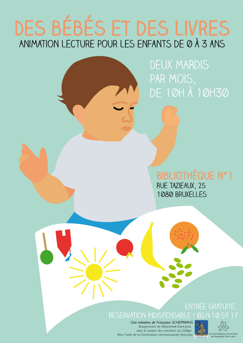 des livres et des bébés_lecture à la bibliothèque de Molenbeek-Saint-Jean